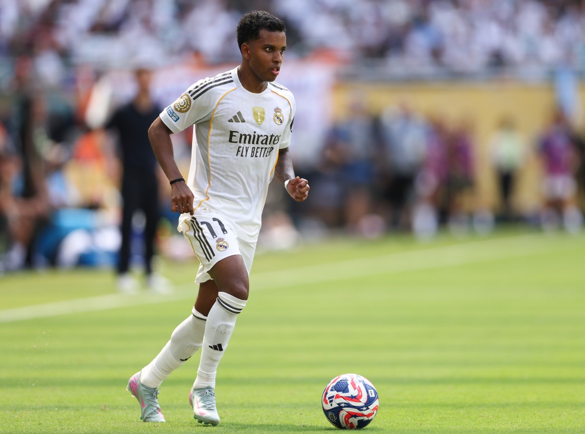 Real Madrid's Rodrygo in action at the Club World Cup
