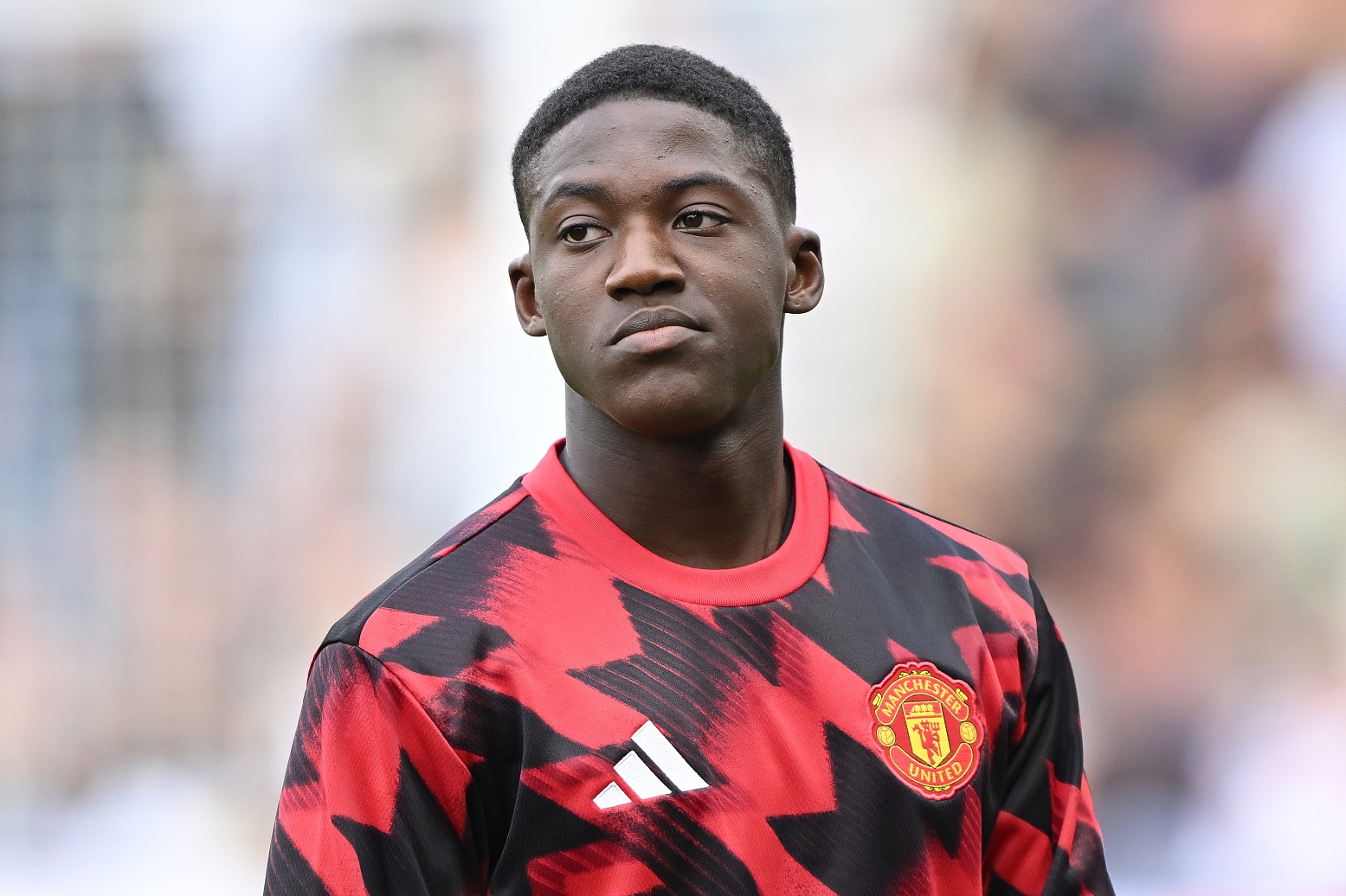 Kobbie Mainoo looks from Manchester United 