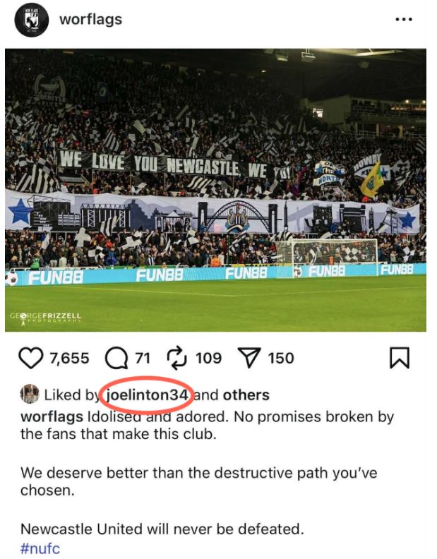 Joelinton loves a leaflet criticizing Alexander Isak