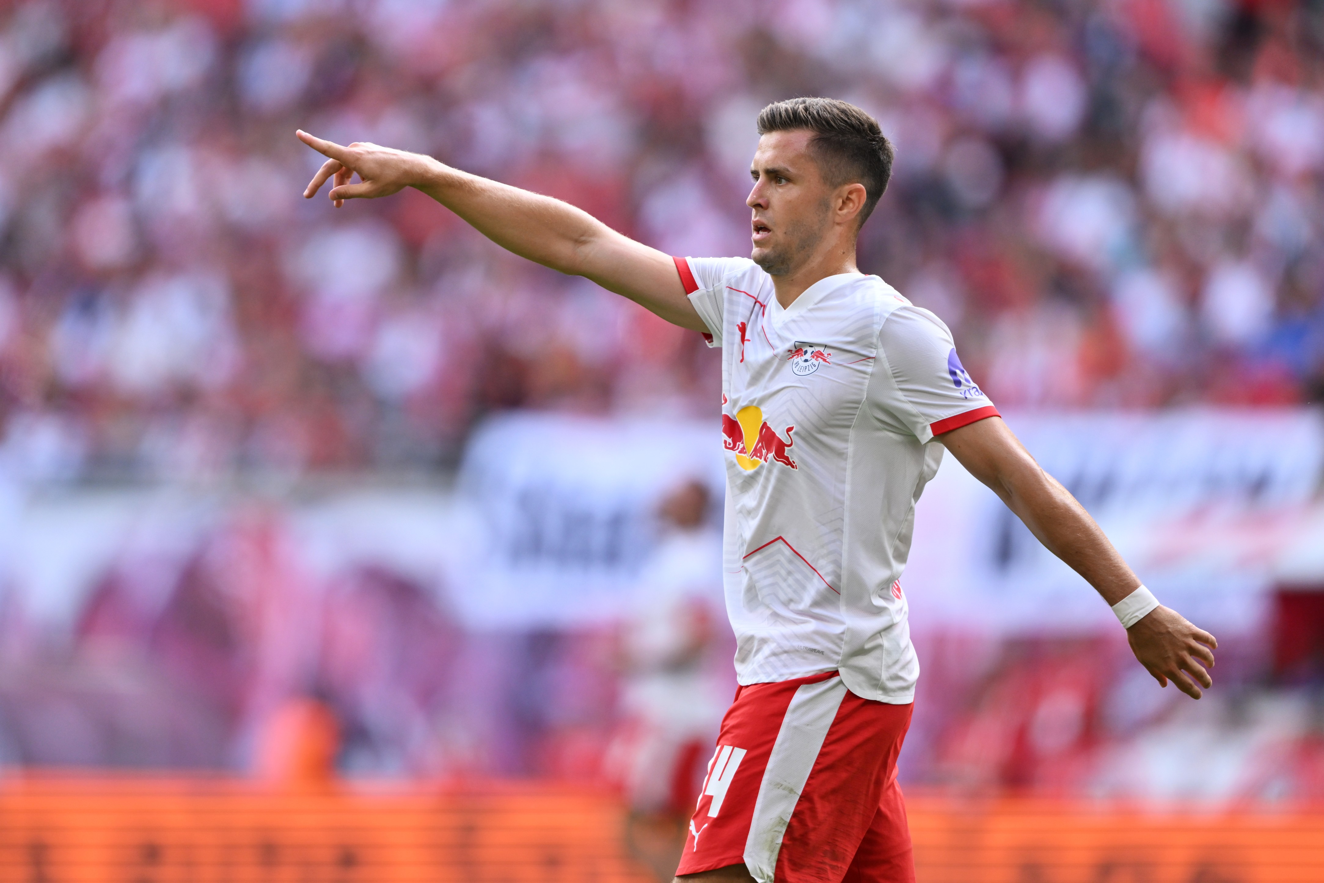 Christophe Bumgartner interacts from RB Leipzig during the German League match