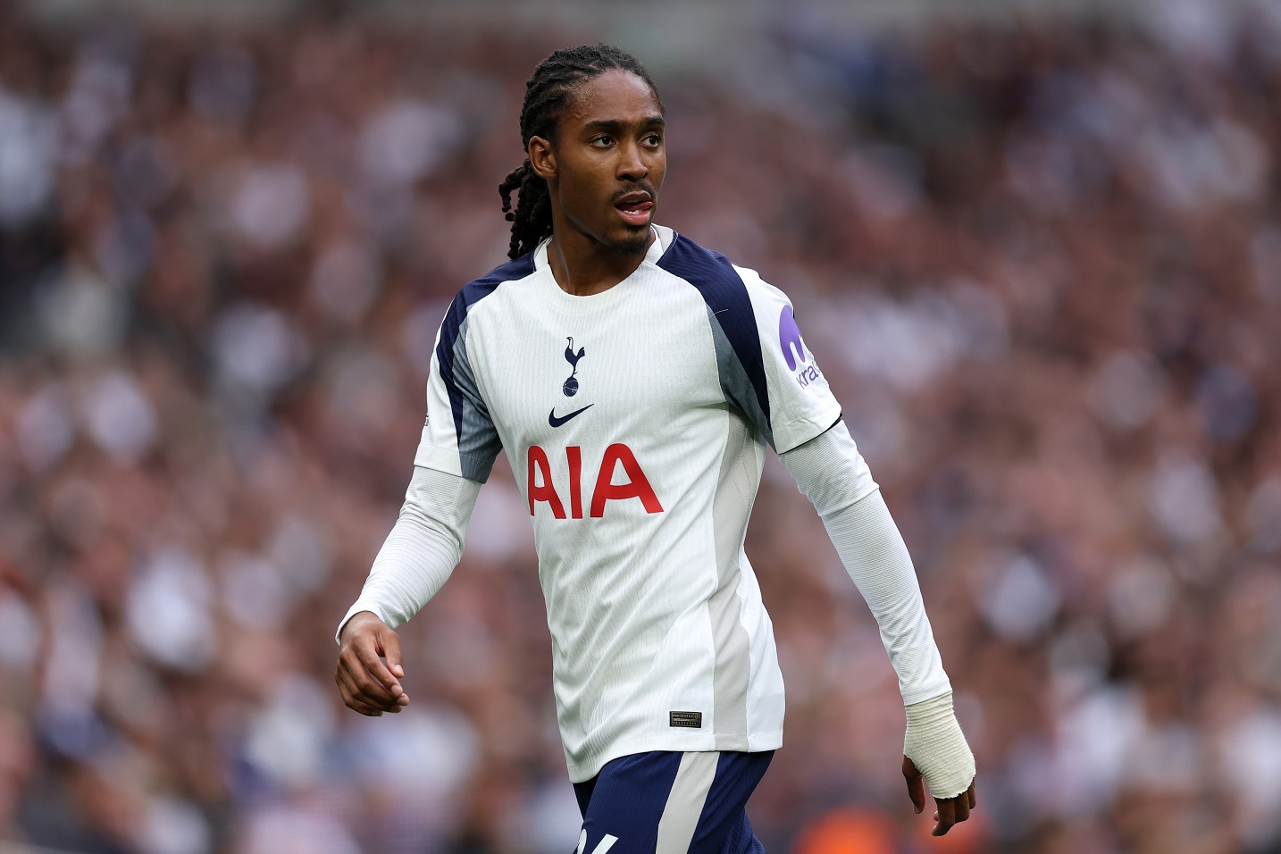 Djed Spence from Tottenham Hotspur during the Premier League match between Tottenham Hotspur and Burnley 