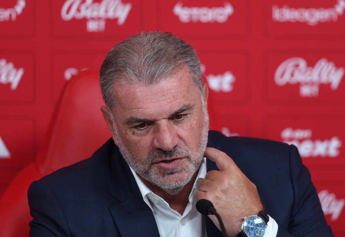 Ange Postecoglou speaks at his Nottingham Forest unveiling