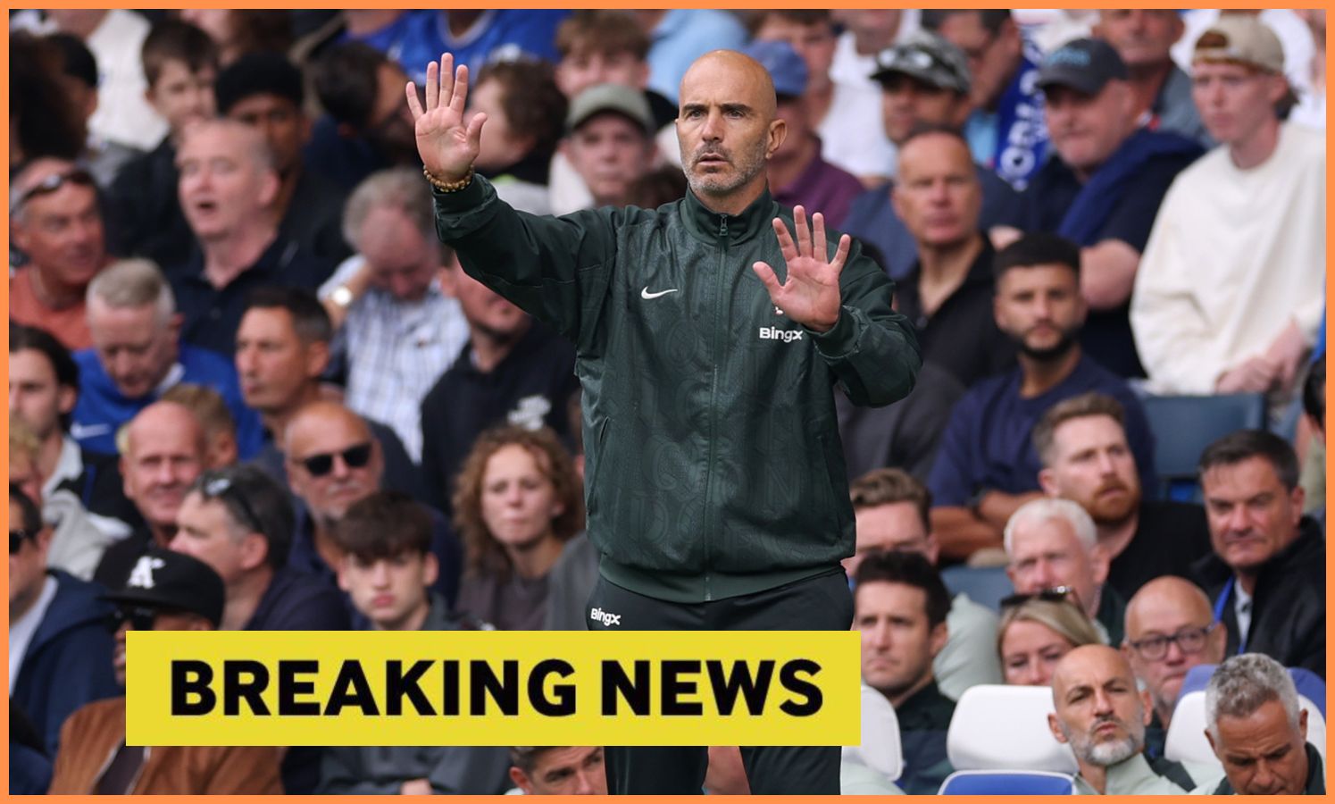 Enzo Maresca and 'breaking news' banner