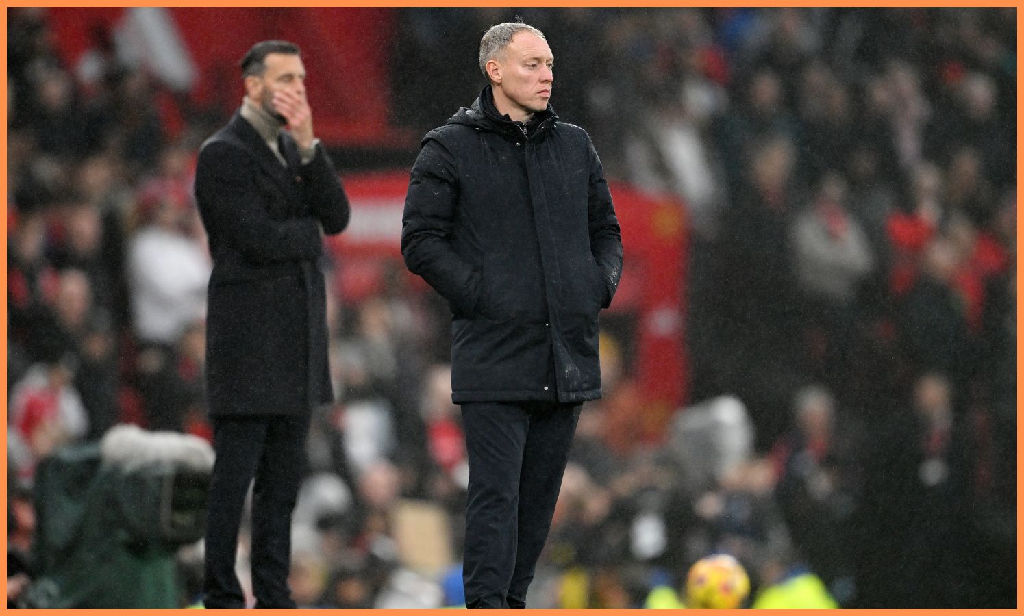 Steve Cooper looks on during Leicester's defeat to Manchester United last season