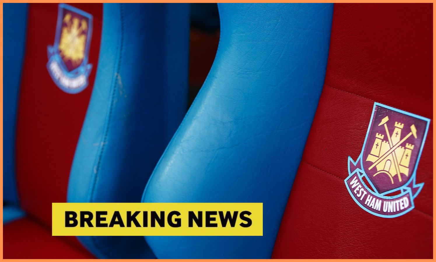 West Ham logo and breaking news banner