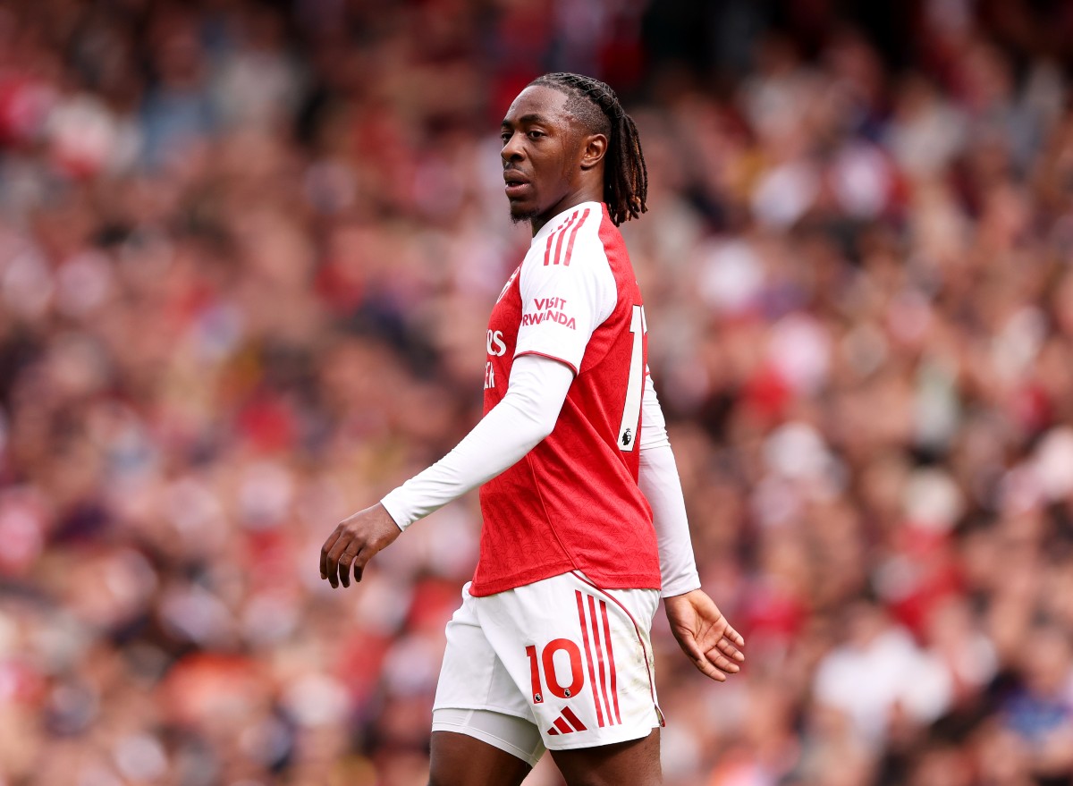 Eberechi Eze in action for Arsenal against Nottingham Forest at the Emirates Stadium