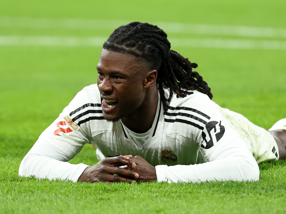 Eduardo Camavinga reaguje počas hry pre Real Madrid