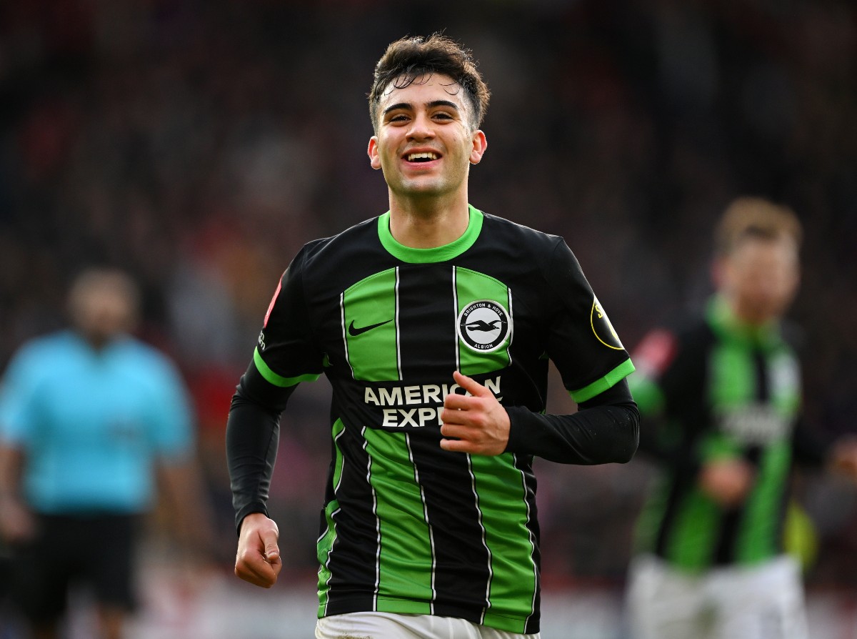 Facundo Buonanotte celebrates a goal for Brighton