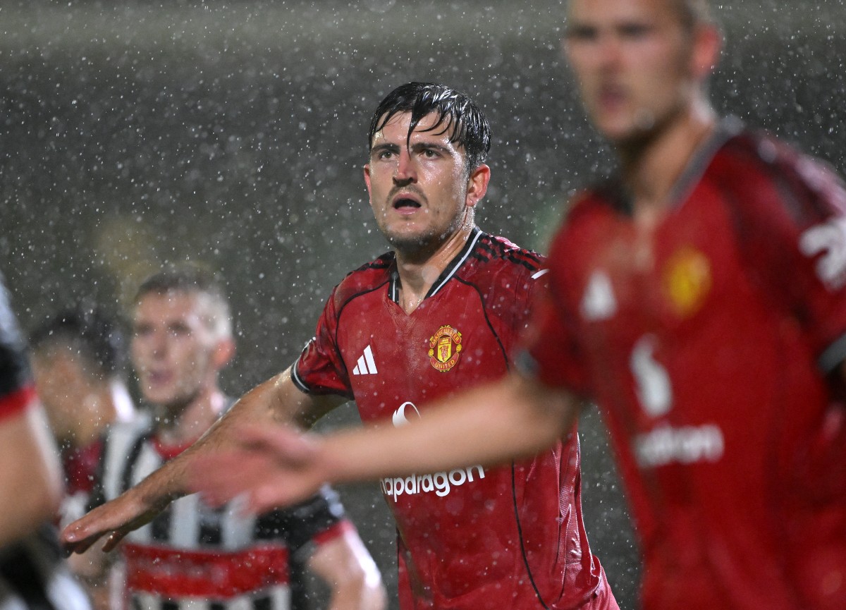 Harry Maguire in action for Man United against Grimsby