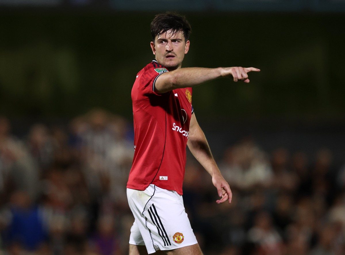 Harry Maguire in action for Man Utd against Grimsby