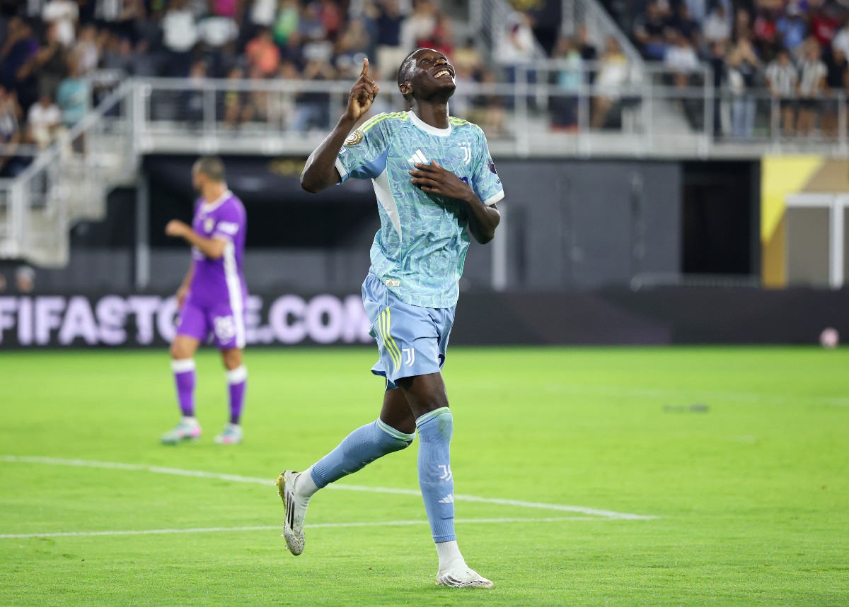 Randal Kolo Muani celebrates scoring for Juventus at the Club World Cup