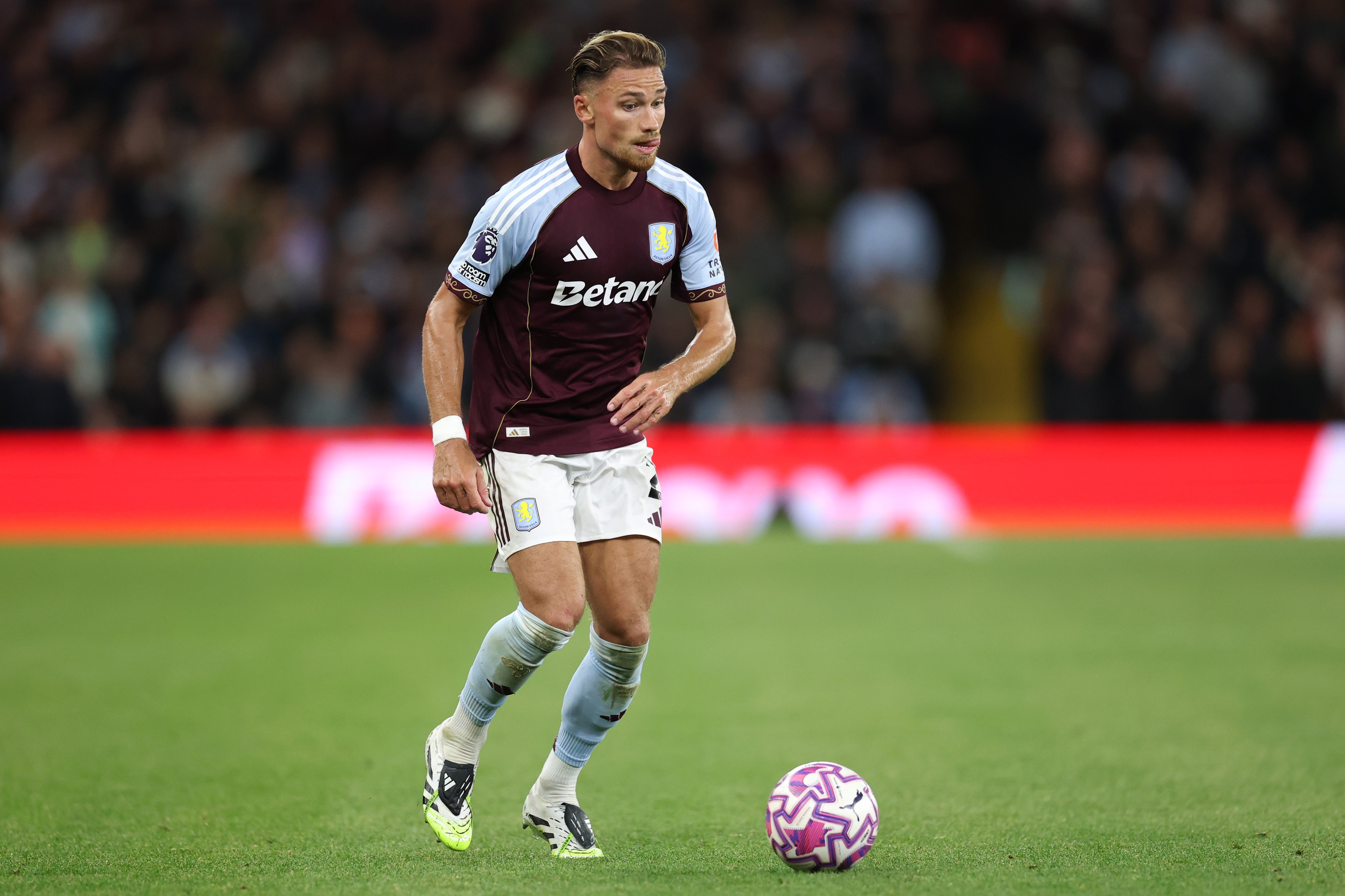 Matte Cash from Aston Villa during the Premier League match between Aston Villa and Crystal Palace