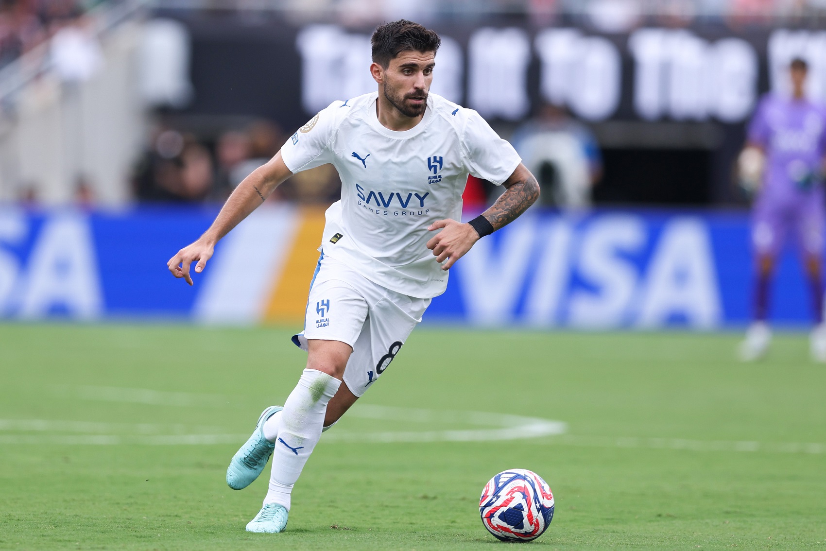 Ruben Neves #8 of Al Hilal controls the ball