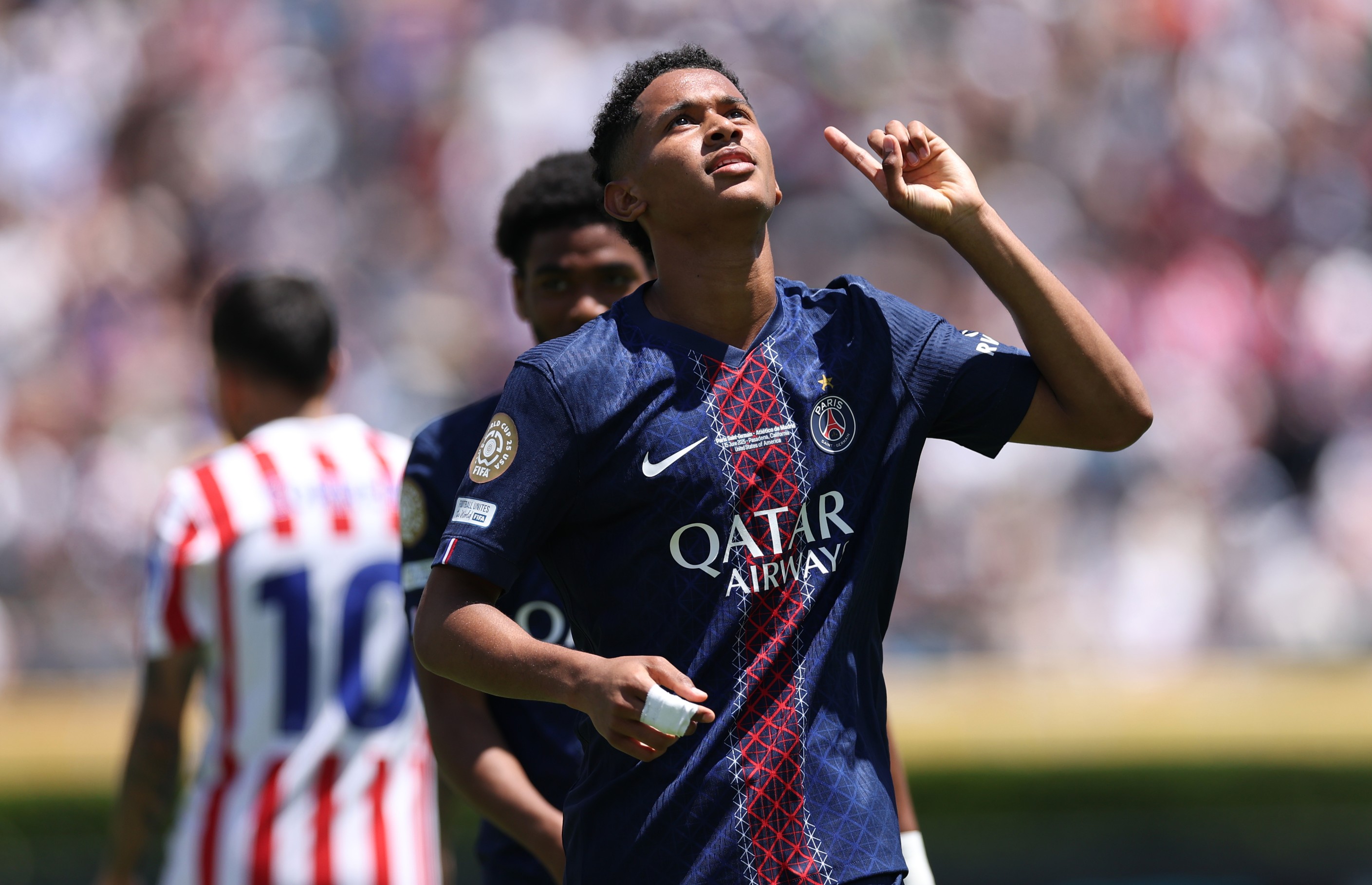 Senny Mayulu of PSG celebrates after scoring a goal during the FIFA Club World Cup 2025
