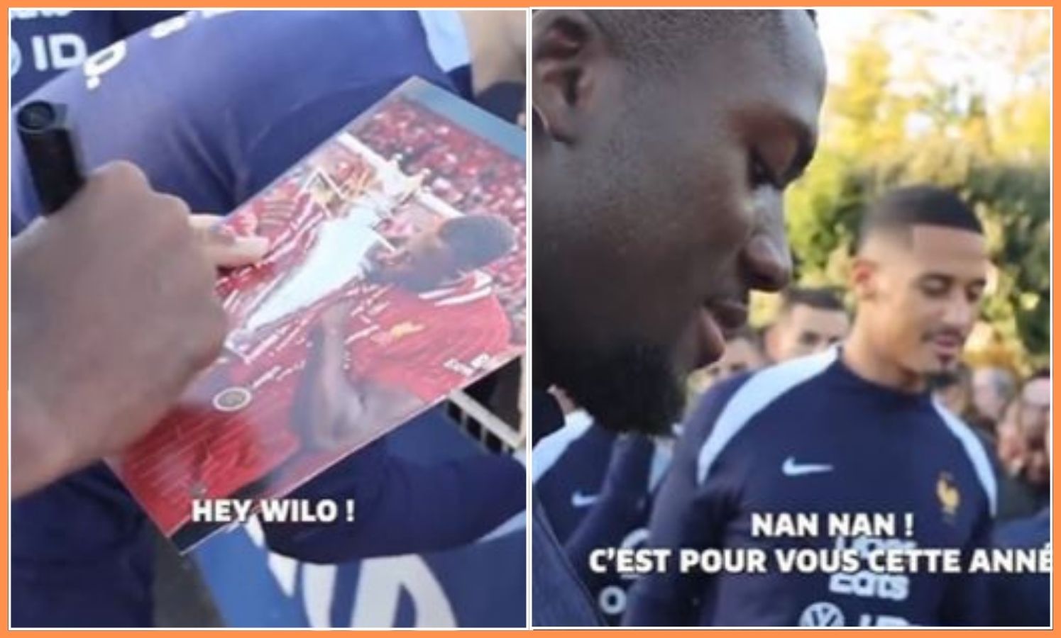 Ibrahima Konate signing an autograph