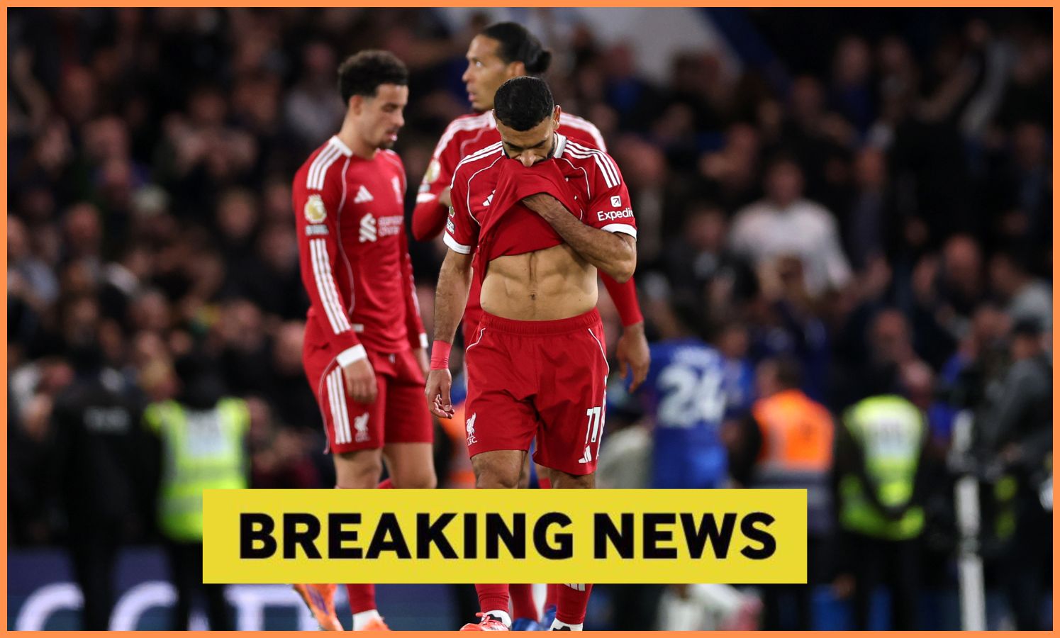Mohamed Salah and 'breaking news' banner
