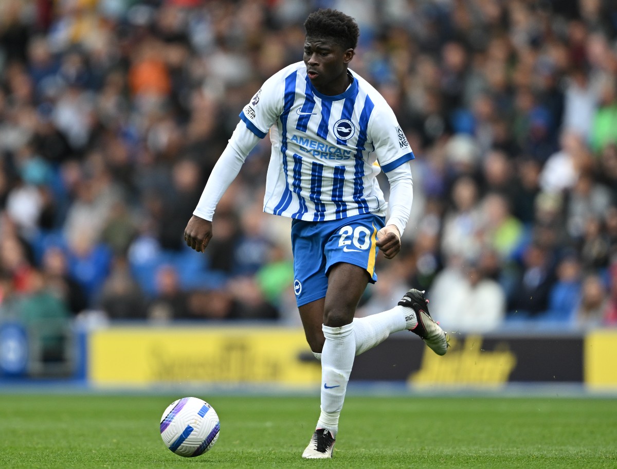 Carlos Baleba in action for Brighton
