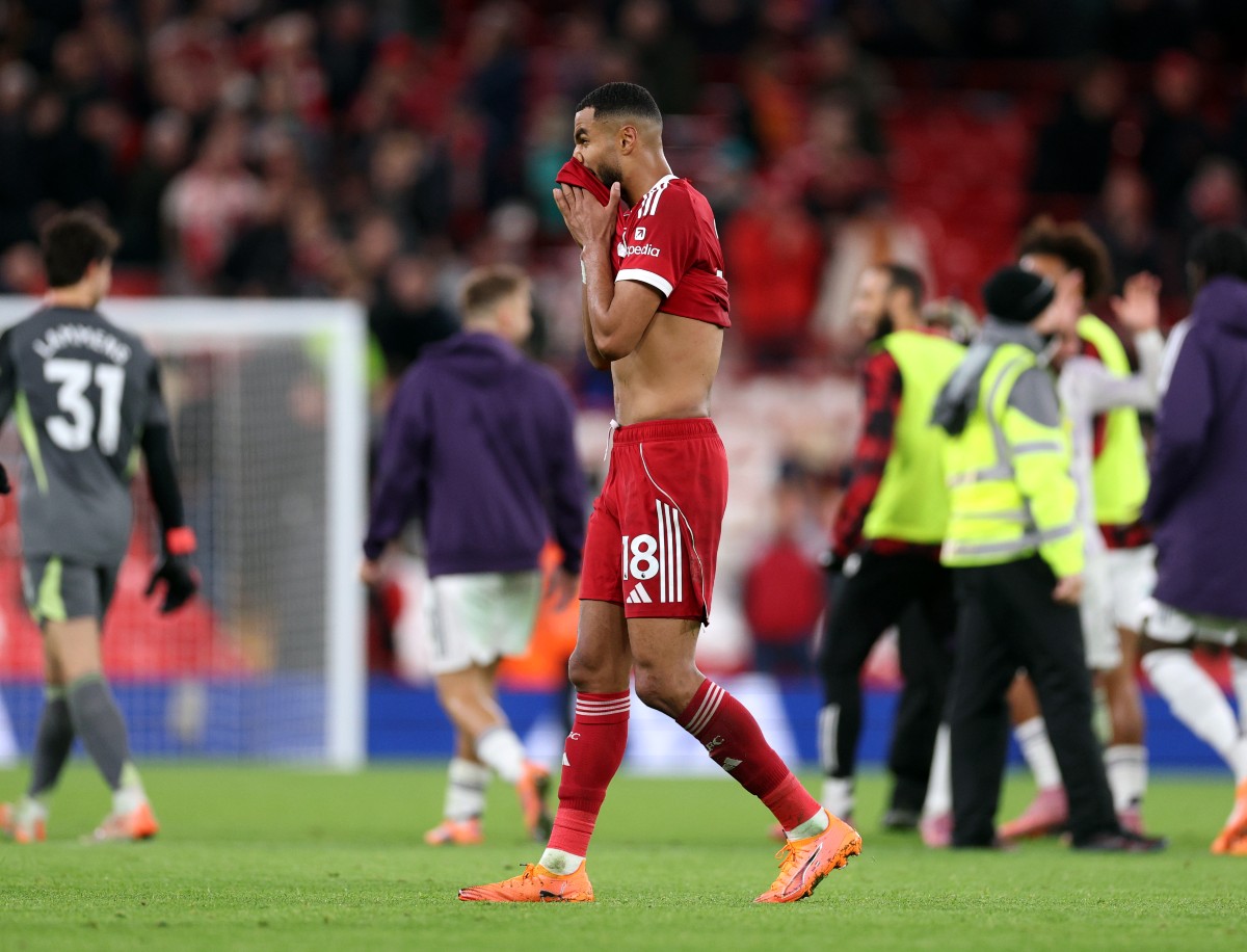 Cody Gakpo reacts after Liverpool's defeat to Manchester United