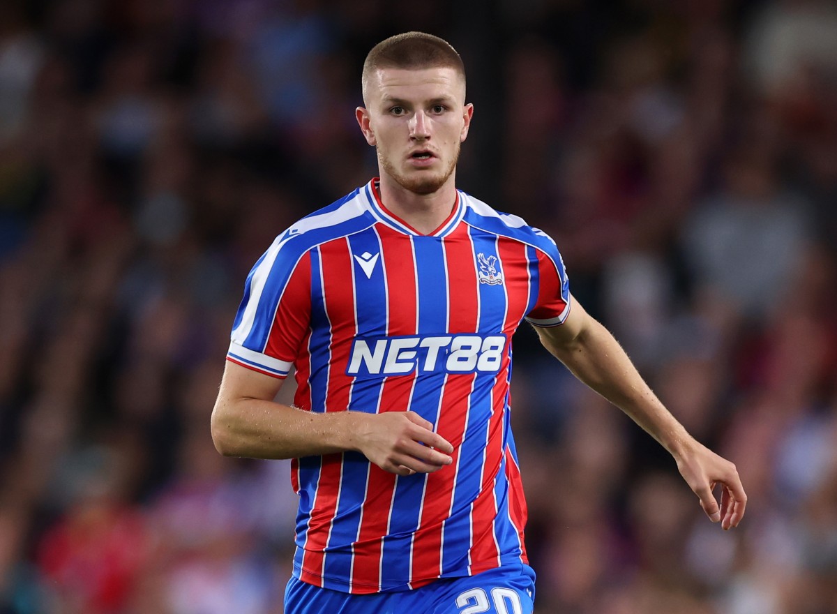 Crystal Palace midfielder Adam Wharton in action