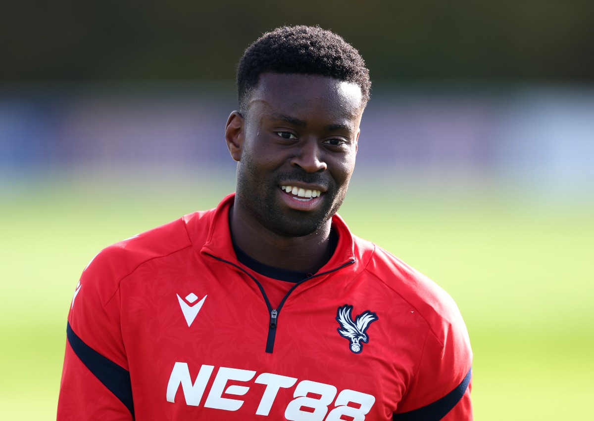 Marc Guehi in action in Crystal Palace training