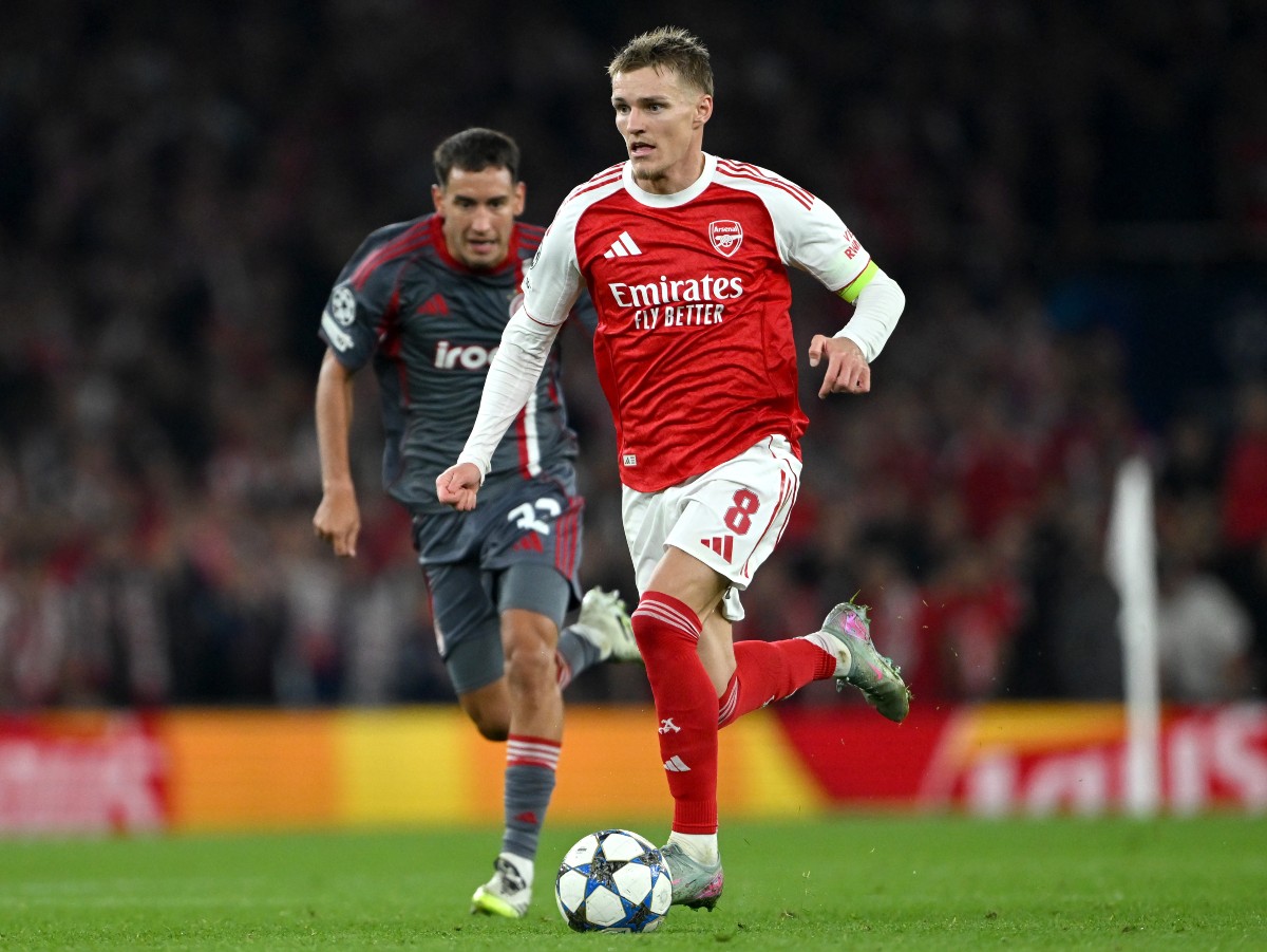 Martin Odegaard in action for Arsenal