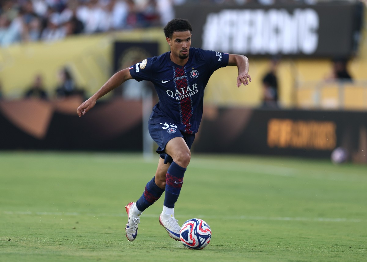 Warren Zaire-Emery in action for PSG at the Club World Cup