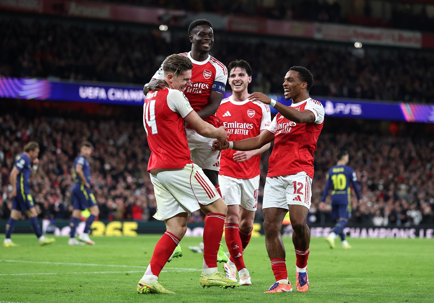 Viktor Gyoekeres of Arsenal celebrates scoring his team's third goal
