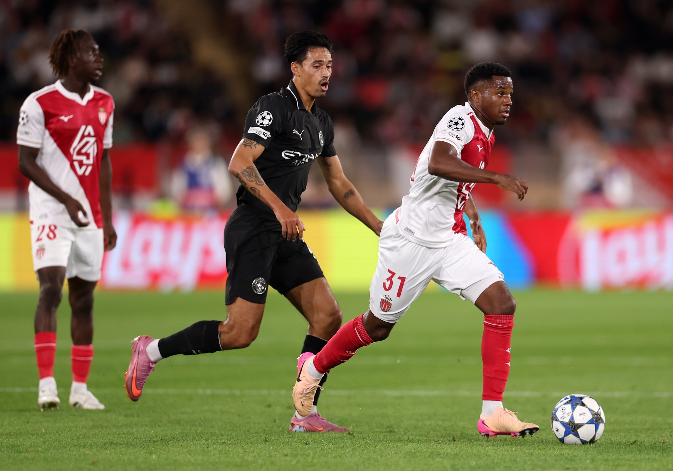 Monaco's Ansu Fati runs with the ball