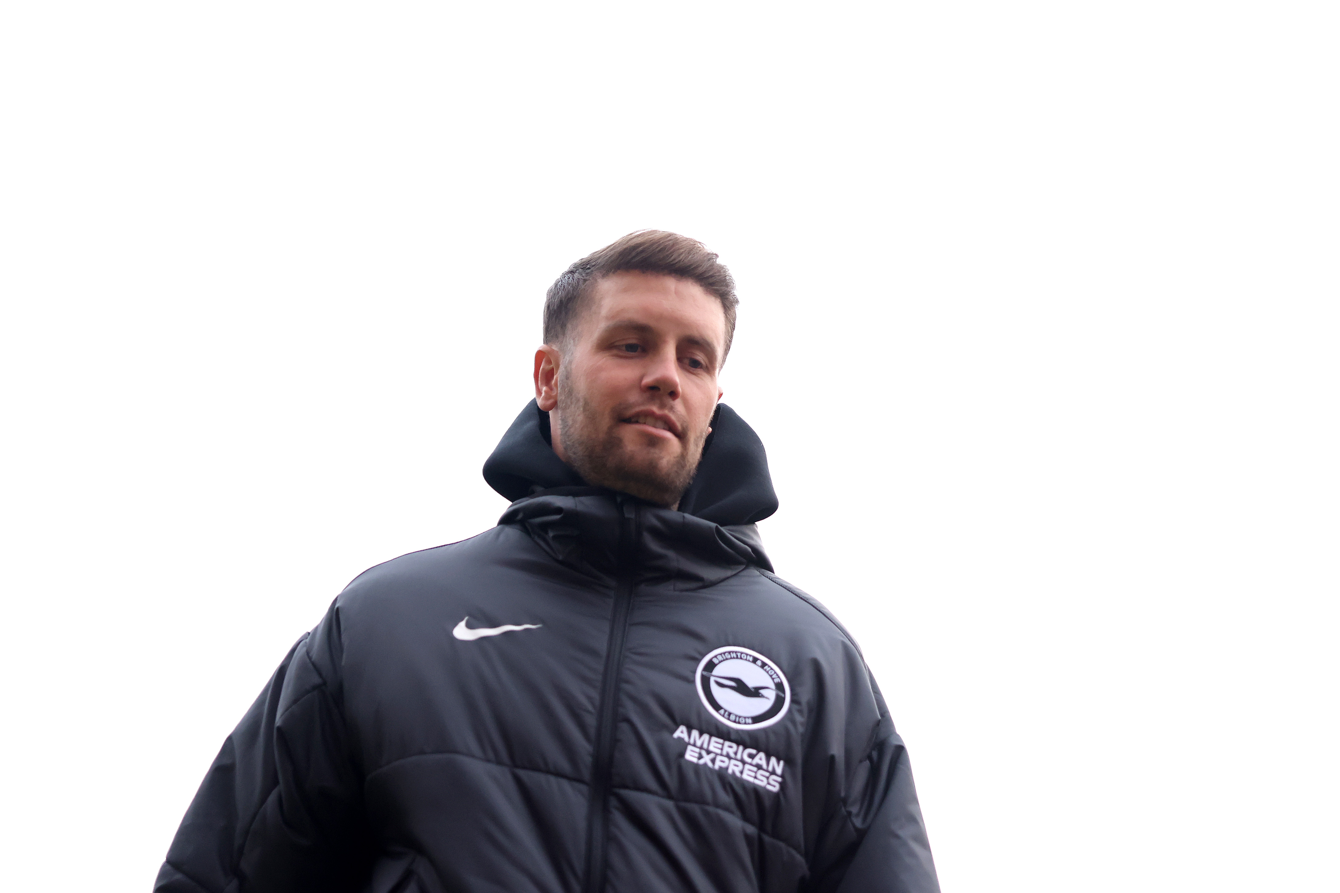 Fabian Hurzeler, Manager of Brighton & Hove Albion looks on