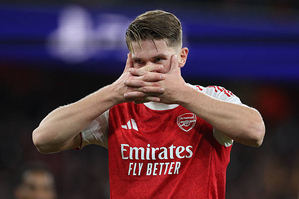 Viktor Gyokeres celebrating after scoring for Arsenal vs Atletico Madrid