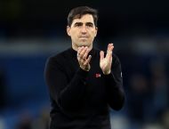 Bournemouth manager Andoni Iraola applauds the fans