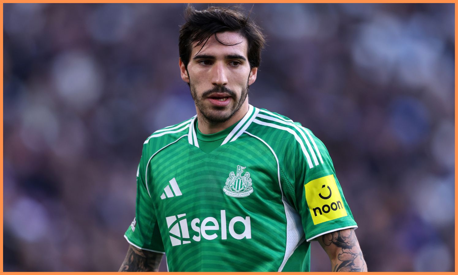 Newcastle midfielder Sandro Tonali in action