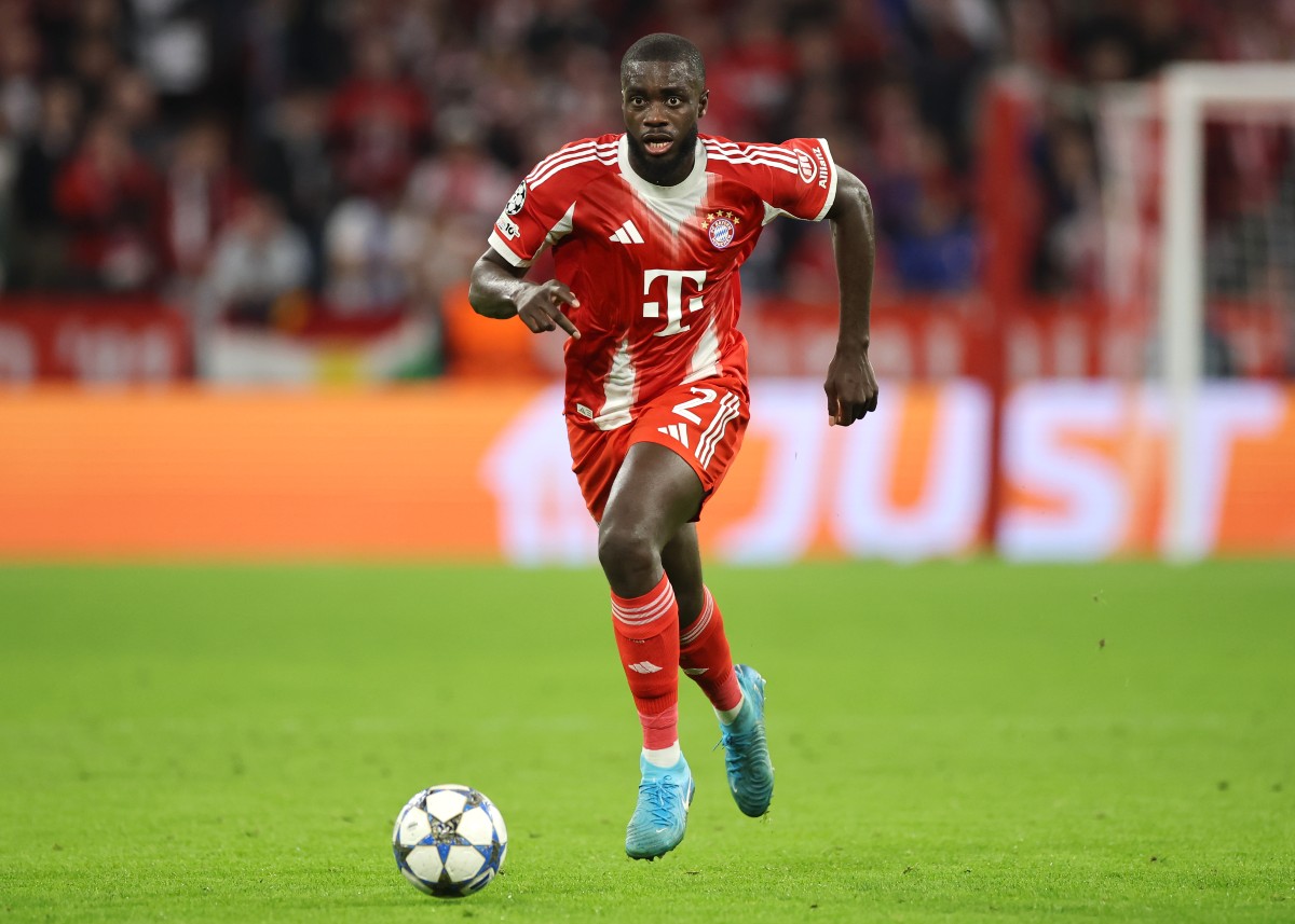 Dayot Upamecano in action for Bayern Munich against Chelsea