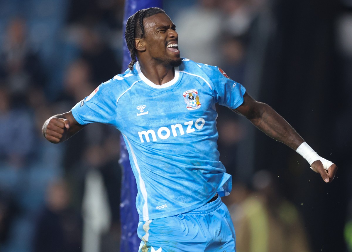 Haji Wright celebrates a goal for Coventry City