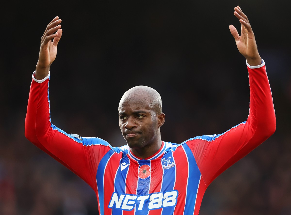 Jean-Philippe Mateta reacts during Crystal Palace vs Brighton