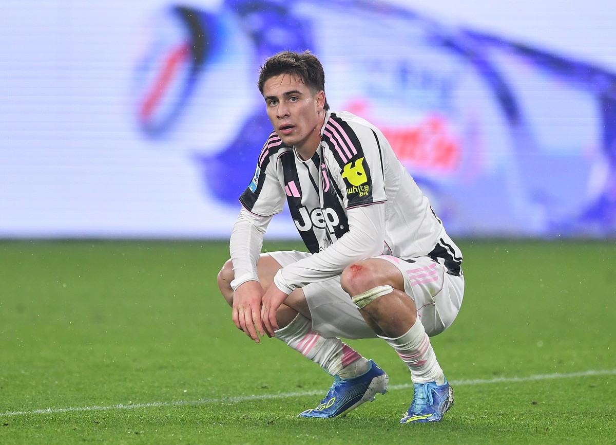 Kenan Yildiz reacts during Juventus' game against Udinese