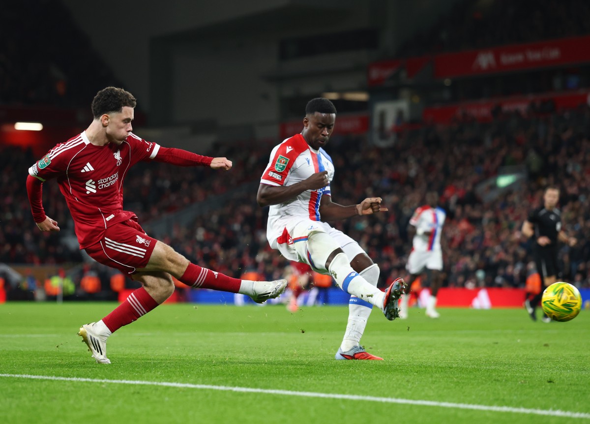 Marc Guehi in action against Liverpool