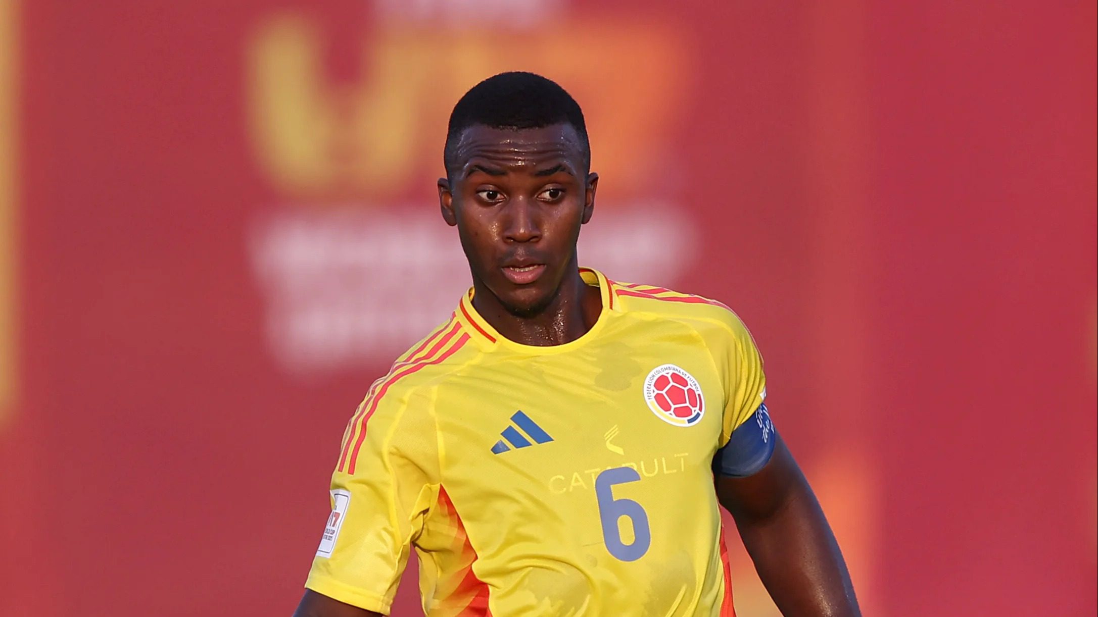 Cristian Orozco in action for Colombia at youth level