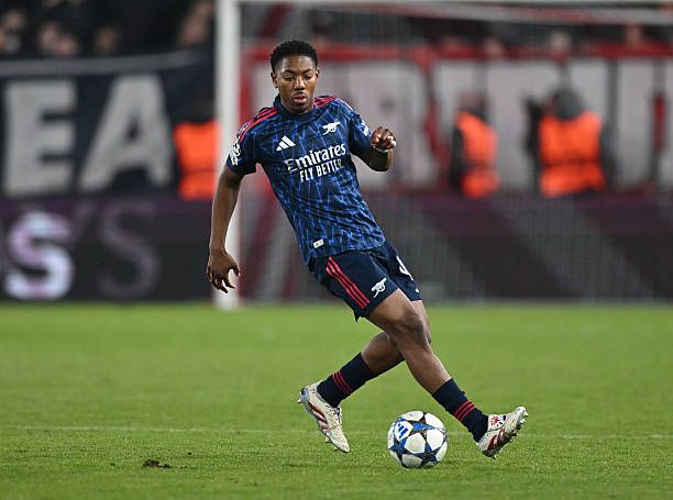 Myles Lewis-Skelly in action for Arsenal