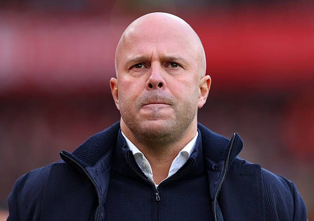 Liverpool manager Arne Slot looks on