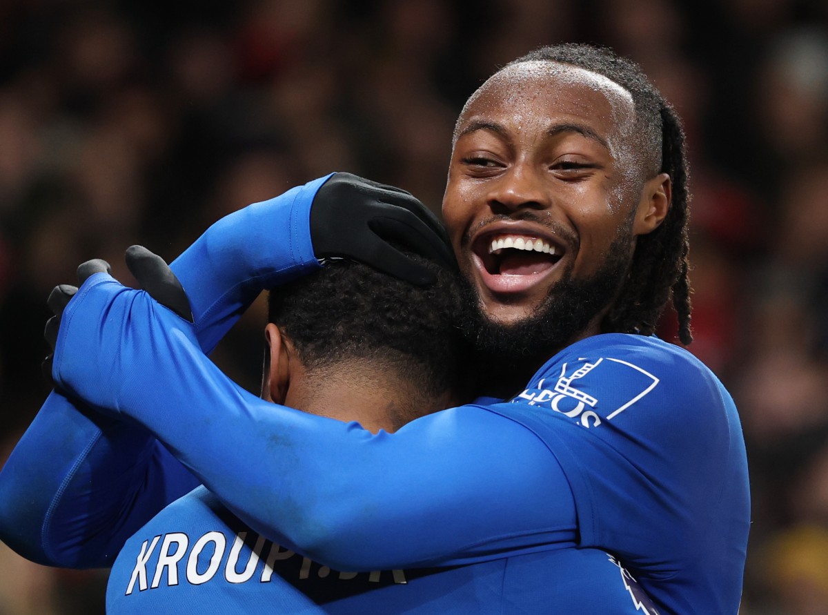 Antoine Semenyo celebrates scoring for Bournemouth against Manchester United