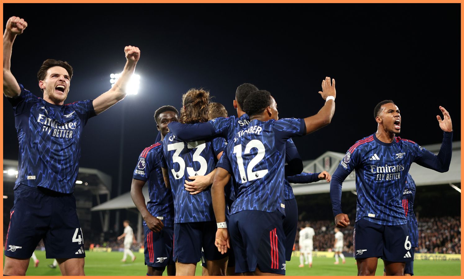 Arsenal players celebrating