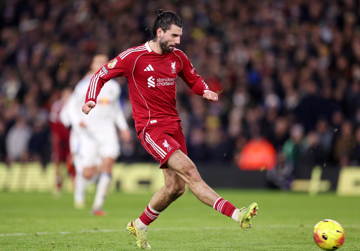 Dominik Szoboszlai scores for Liverpool against Leeds