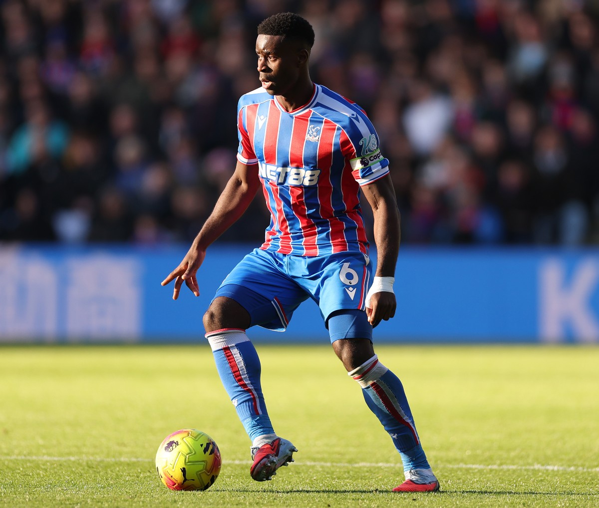 Marc Guehi in action during Crystal Palace's defeat to Manchester United
