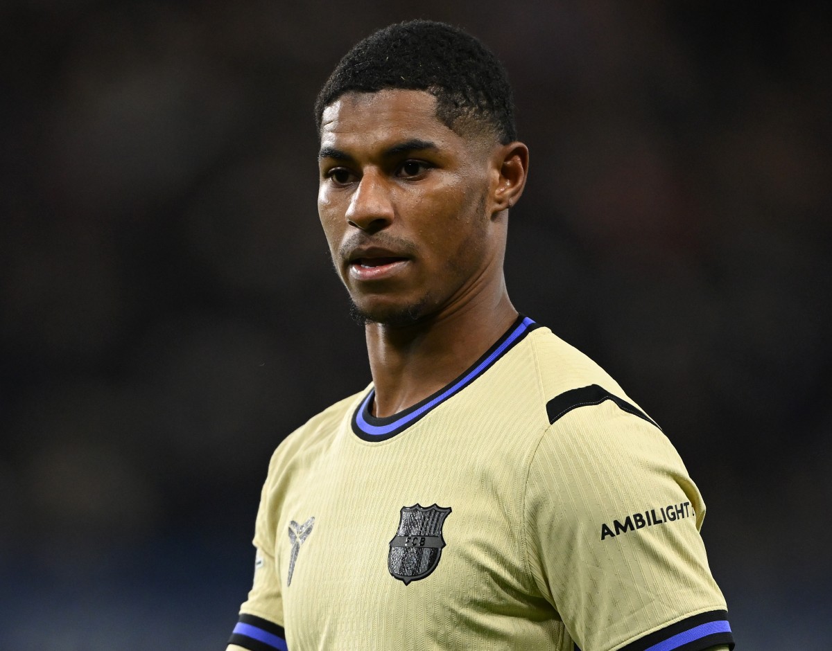 Marcus Rashford em ação pelo Barcelona contra o Chelsea