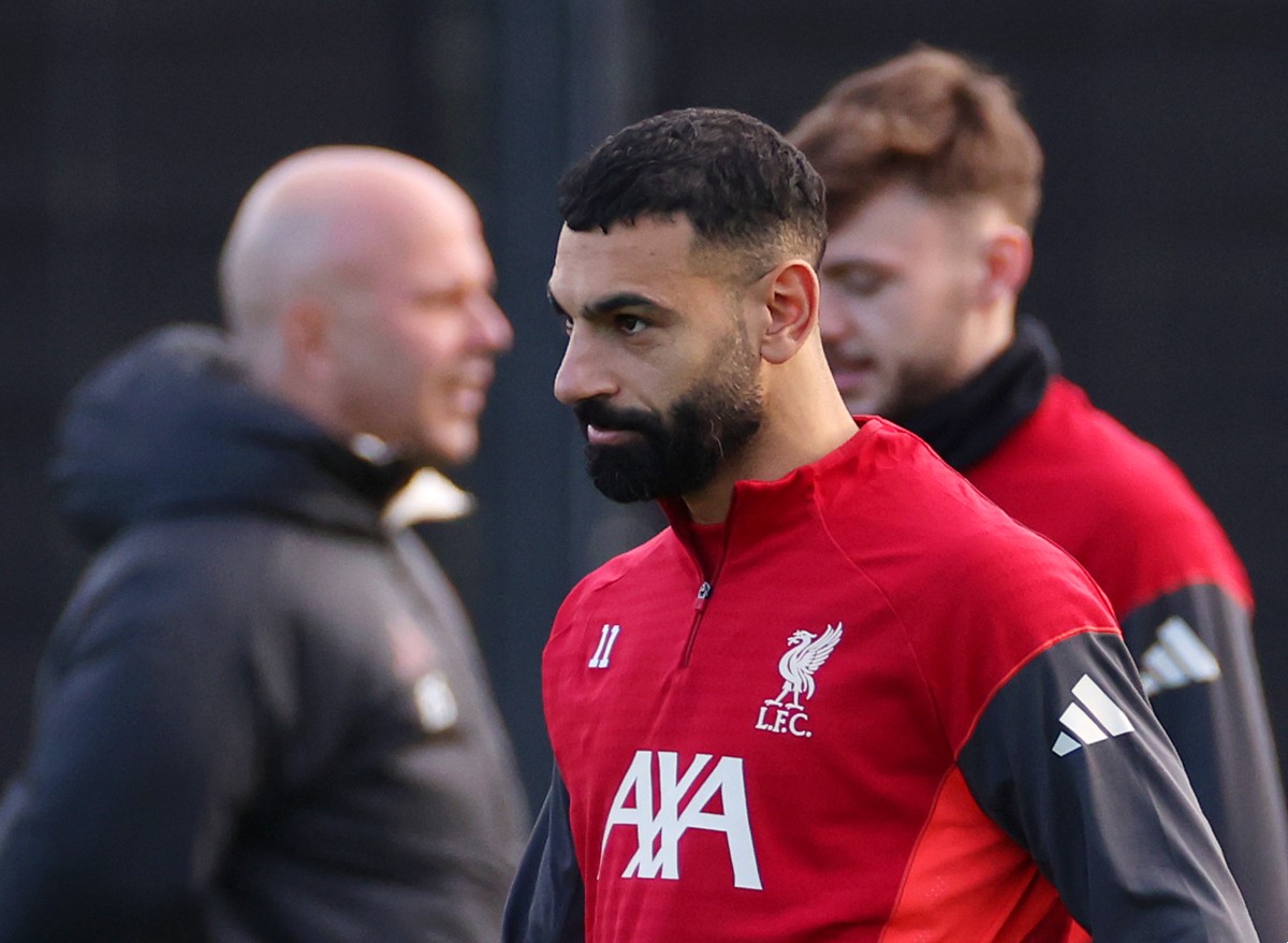Mohamed Salah in Liverpool FC training