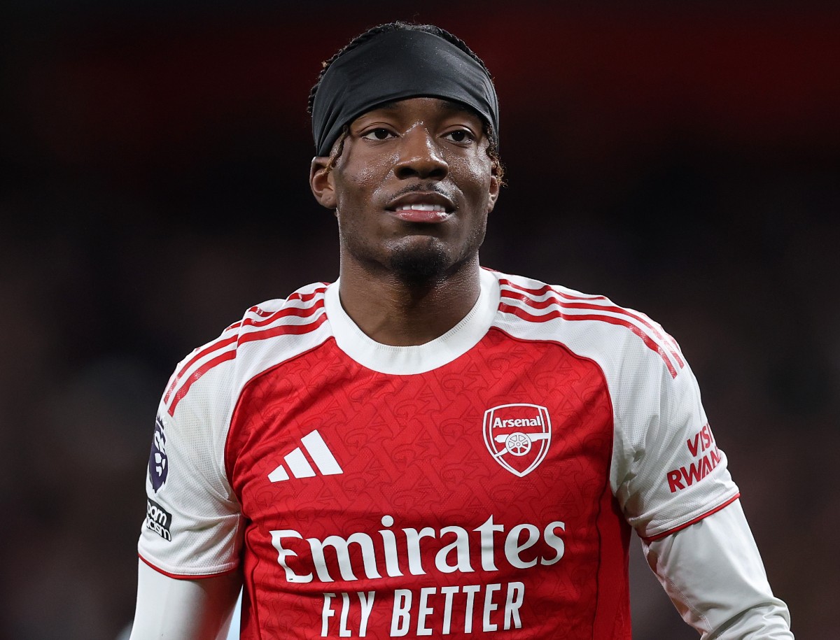 Noni Madueke in action for Arsenal against Brentford