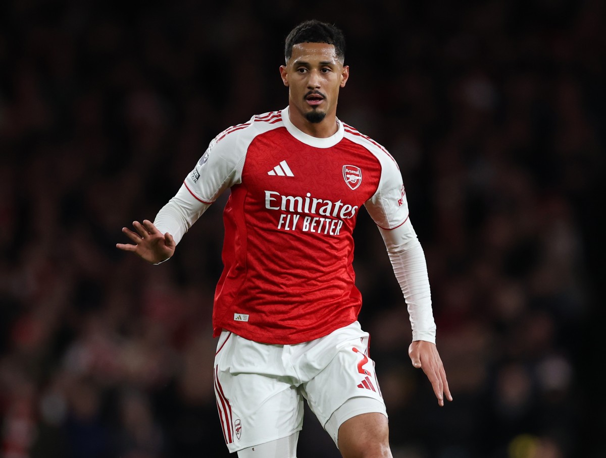 William Saliba in action for Arsenal
