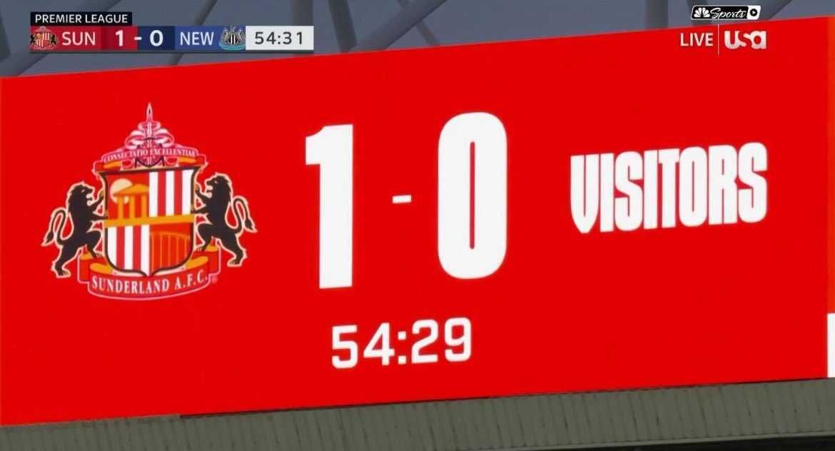 Sunderland Newcastle scoreboard snub