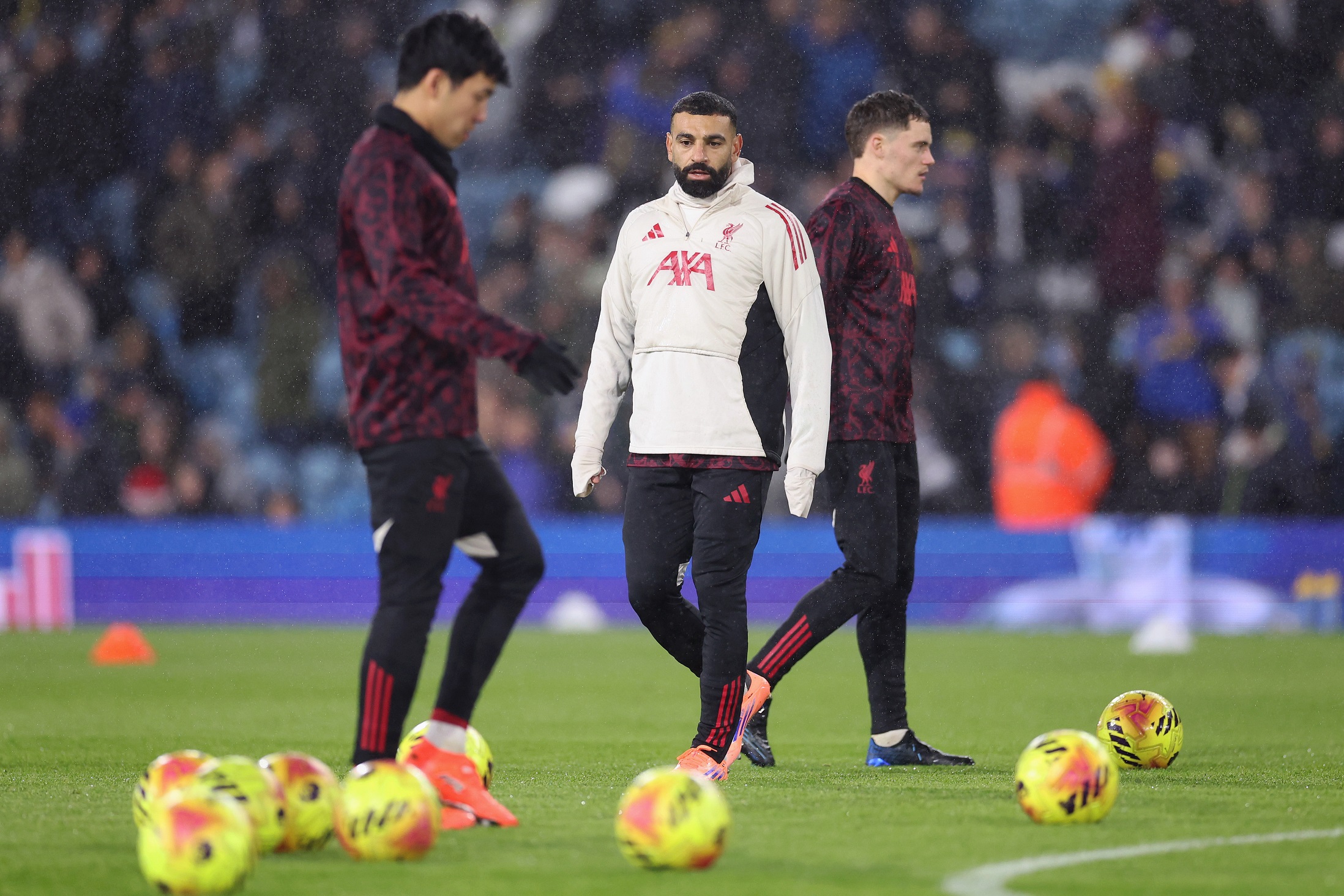 Mohamed Salah of Liverpool looks on during the warm up